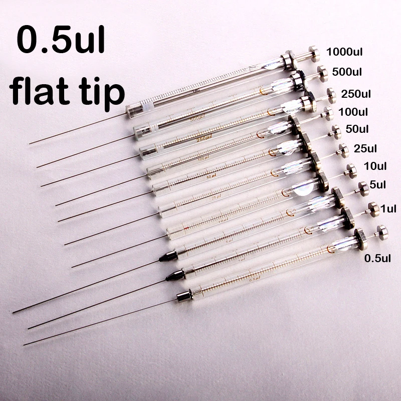

0.5ul Liquid phase (flat tip) Micro injector microsyringe colour spectrum Chromatographic injection needle free shipping