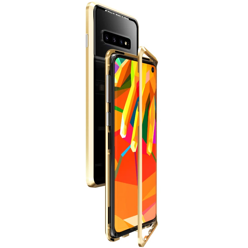 Чехол с магнитной адсорбцией для samsung Galaxy S10 Plus Lite S10+ металлический защитный чехол-бампер для samsung S10e S10Plus S 10 - Цвет: -Full Gold-