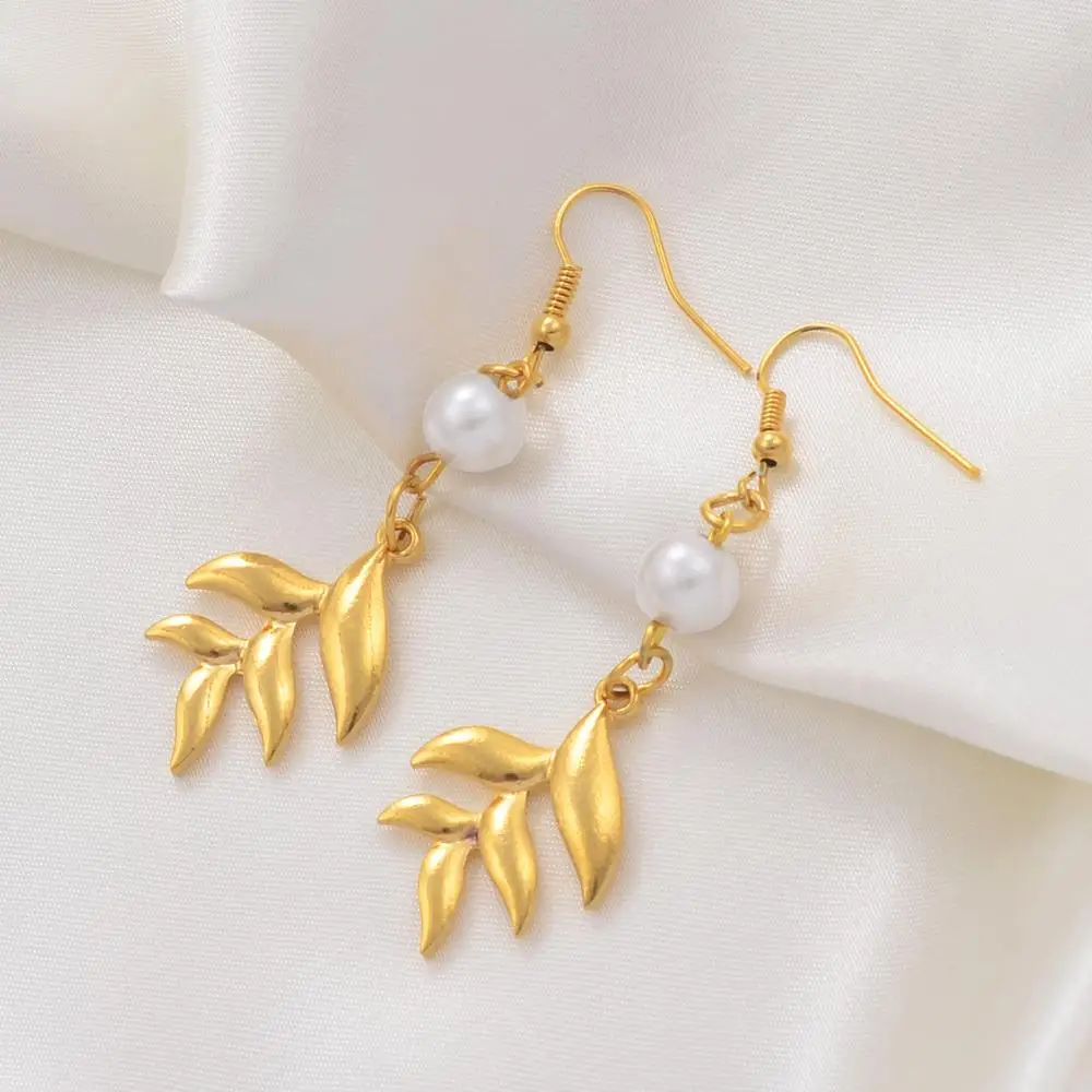 Серьги Anniyo с Гавайскими листьями для женщин и девушек ювелирные изделия на день