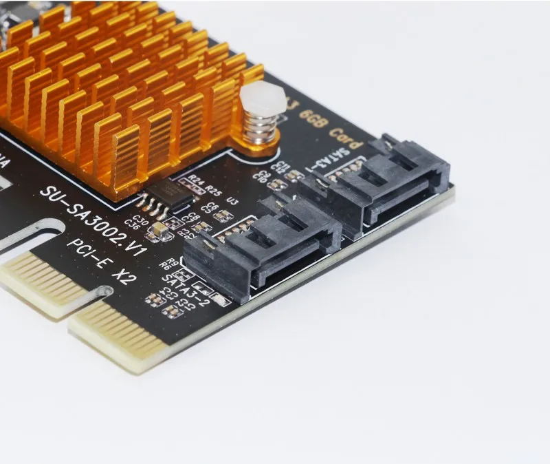 PCIe PCI Express для SATA 3 0 карты с кронштейном 2 порта III 6 Гбит/с адаптер ASMedia1062 большой