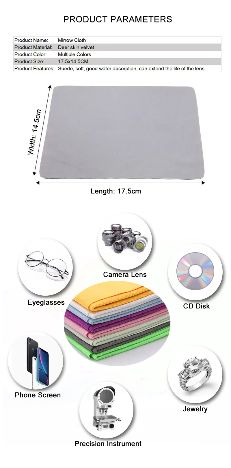 COLOUR_MAX 5 шт. мягкие очки с защитой от солнца чистящая ткань из микрофибры для салфеток для чистки экрана телефона