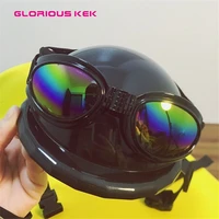 glorious kek dog helmets for motorcycles with sunglasses cool abs fashion pet dog hat helmet plastic pet protect ridding cap sml