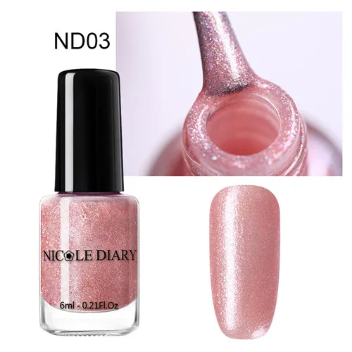 S7-ND03 NICOLE DIARY 6ml Peel Off Thermal Nail Polish Glitter Chameleon Color Changing Water-based Manicure Nail Art Varnish - Цвет: S7-ND03