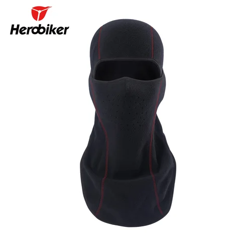 Мотоциклетная маска для лица HEROBIKER, шаль, осенне-зимняя утепленная флисовая маска для лица, шарф для езды на велосипеде, лыжах Ветрозащитная Балаклава - изображение