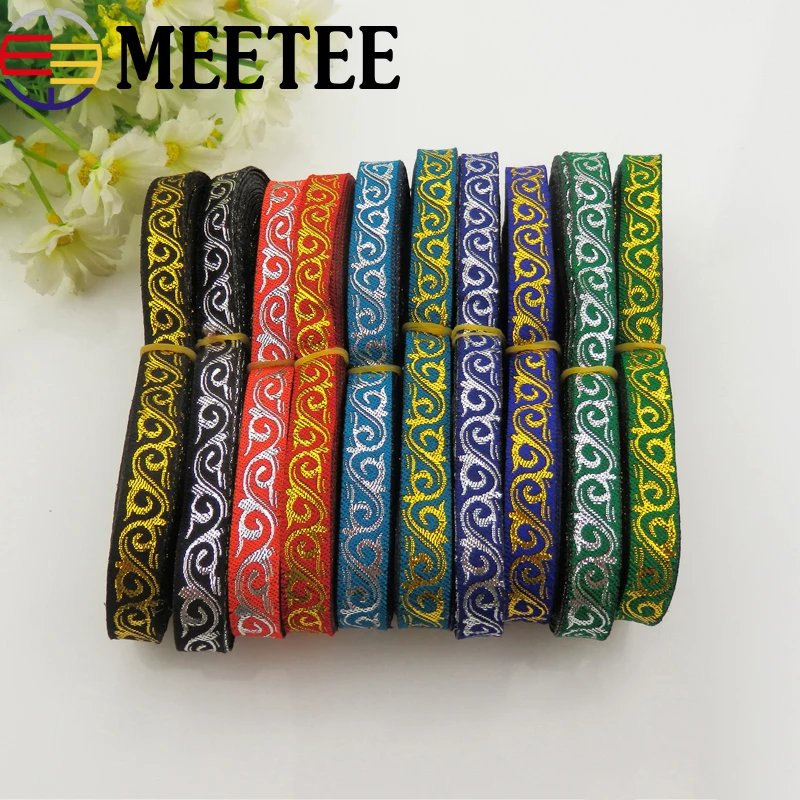 Ленты с цветочной вышивкой для сумки 6 метров 1 см из полиэстера воротника