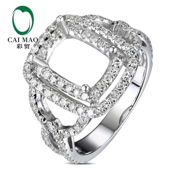 Кольцо CaiMao с изумрудной огранкой и бриллиантом 0 85 карата 18 карат|semi mount ring settings|fine