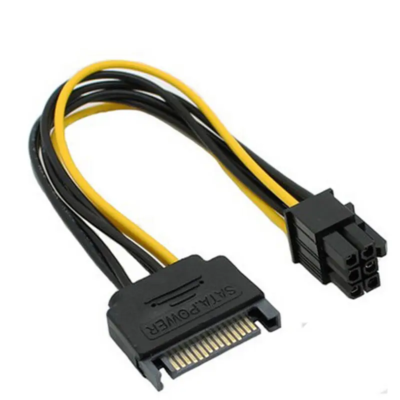 Двойной SATA 15 Pin папа к PCI-E 6 гнездовой видеокарты адаптер питания кабель CA L Pet Room |