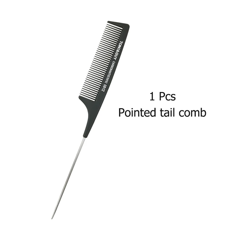 1 Pcs Combs Черный Профессиональный расчески для салона Набор из нержавеющей стали антистатические Углеродные термостойкие салонные Волосы Триммер щетки инструмент для укладки - Цвет: 1 Pcs Combs