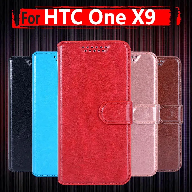 Hot Sale ! For HTC One X9 Case Cover HTC X9 PU Leather Saddle Flip Wallet Case for HTC One X9 Phone Coque