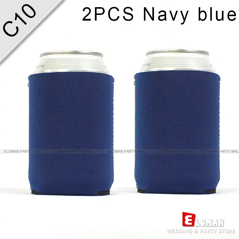 C10-Navy blue-2PCS 2 шт. вечерние украшения для пива ELOMAN, для свадебного торжества, одноцветные, для детского душа, вечерние, неопреновые, для пива, уютные - Цвет: C10-Navy blue-2PCS