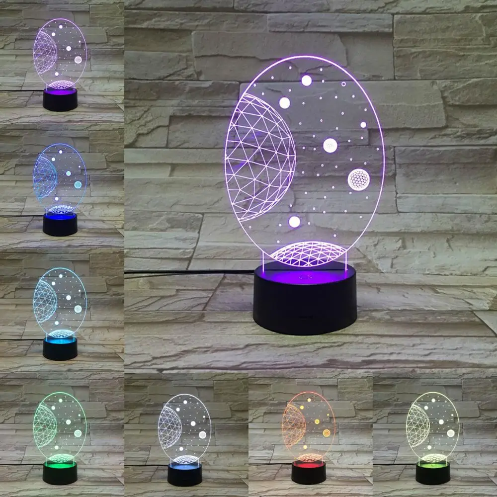 Вселенная Млечный путь галактика 3D лампа иллюзия Ночной светильник светодиодная