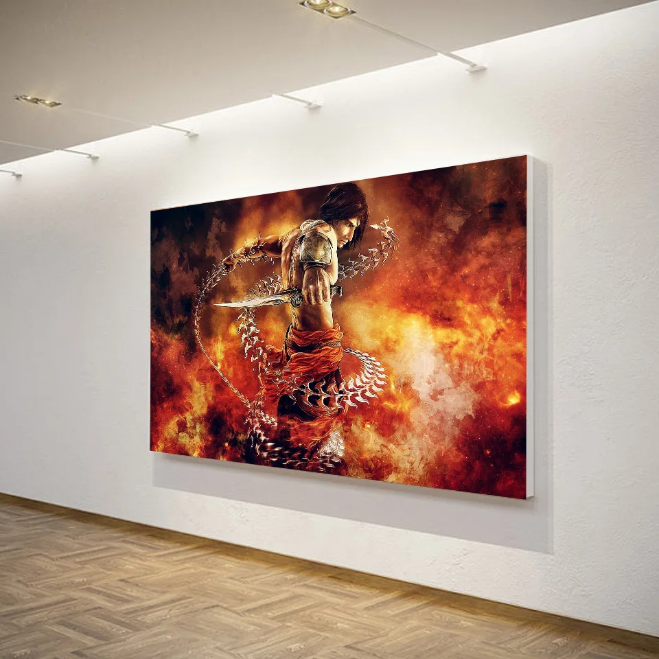 Цельнокроеное платье из плотной ткани Арт холст картина игры Принц Персии кинжал