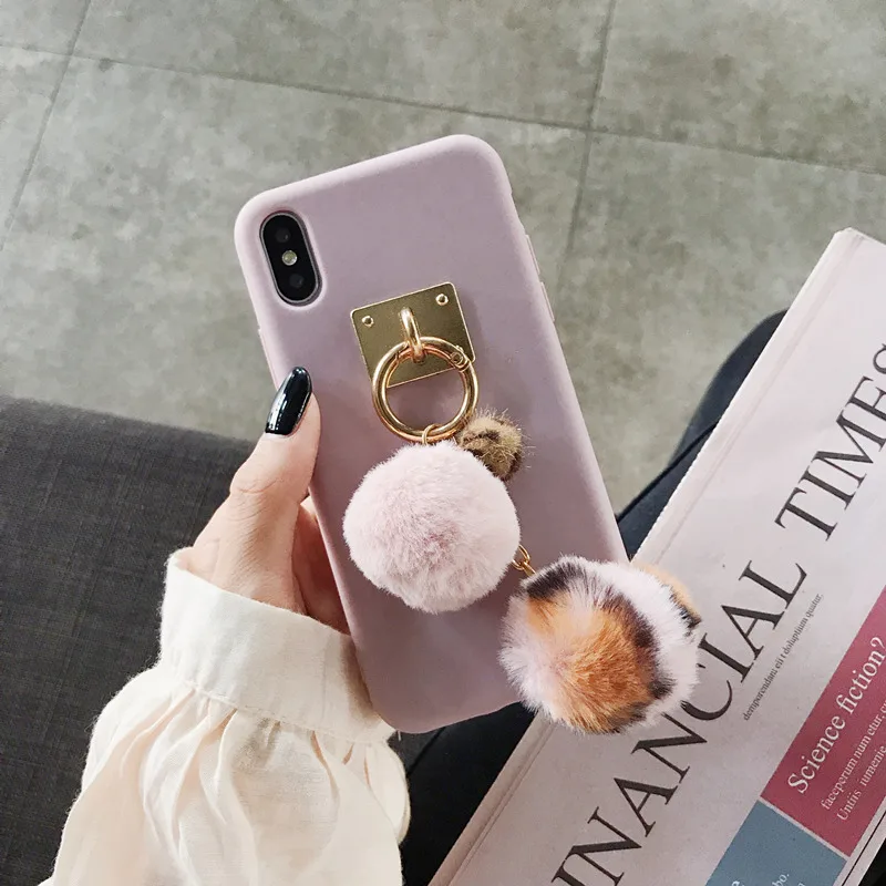 Роскошный милый 3D брелок из меха лисы мягкий чехол для телефона для iphone X XR XS 11 Pro MAX 6S 7 8 plus для samsung S8 S9 S10 Note cover