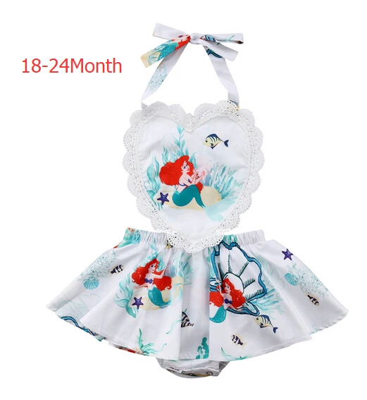 Кружевной комбинезон русалка для маленьких девочек; комбинезон; sunsuit; Одежда 0-3Y - Цвет: B4