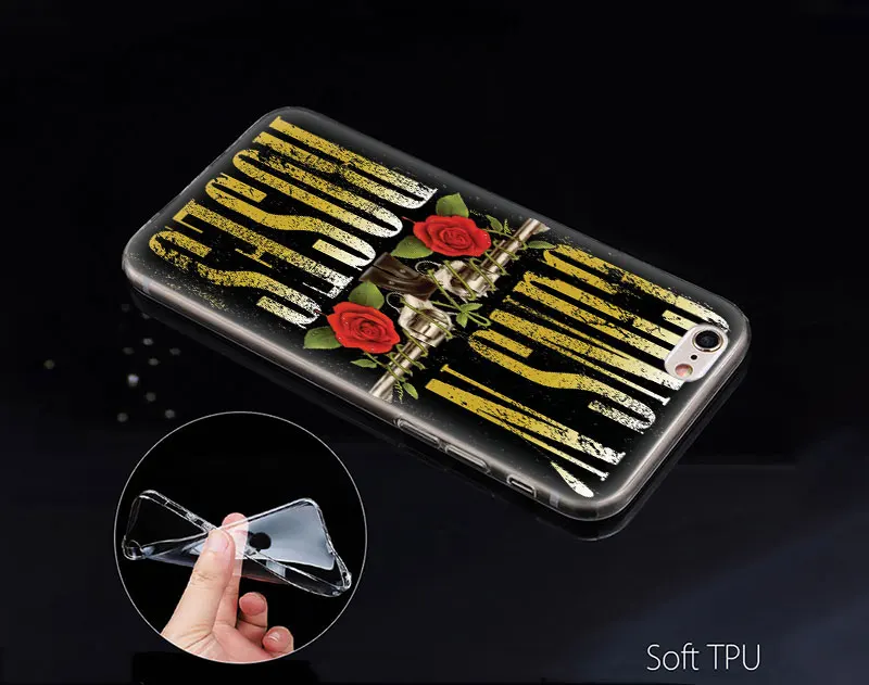 Чехол guns n roses для iphone XR XS Max 7 7S 8 Plus X 10 7+ 8+ 5 5SE 5C 6 6S 11 11Pro, мягкий чехол для телефона из ТПУ