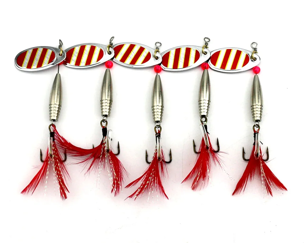 

5pcs Metal Spoon Bait 8cm 11g Fishing Lure Metal Spinner Bait Pesca Artificial Hard Bait Bass Fishing Tackle Spinner Swimbait