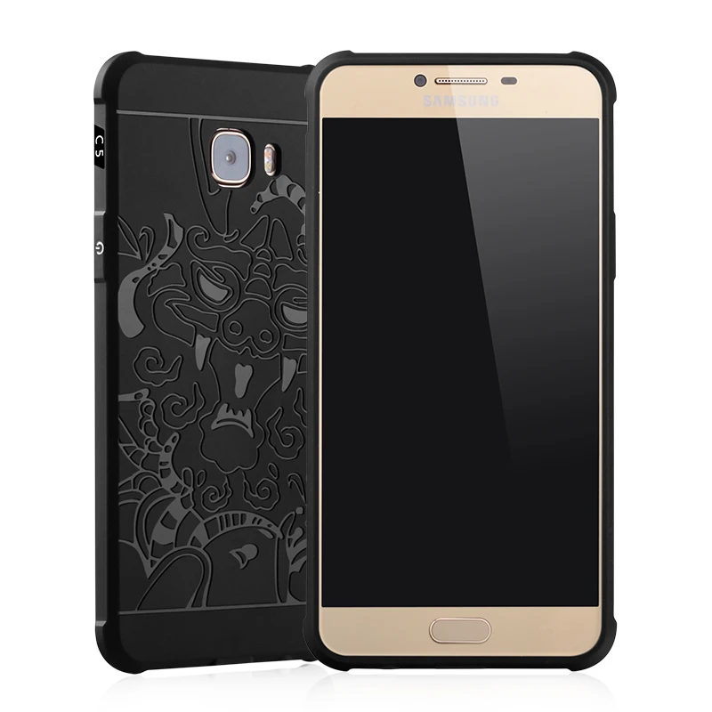 Luxury Dragon Pattern Phone Case for Samsung Galaxy C5 C7 Pro C9 High Quality Soft Silicone Protective Back Cover |