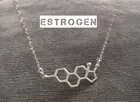 Ожерелья с молекулами эстрогена, научная конструкция, геометрия химии, многоугольный шестиугольный Женский гормон, подвеска, ювелирные изделия