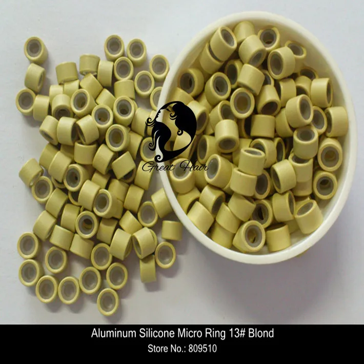 3000 шт./лот черное темно коричневое и белокурое алюминиевое Силиконовое микро
