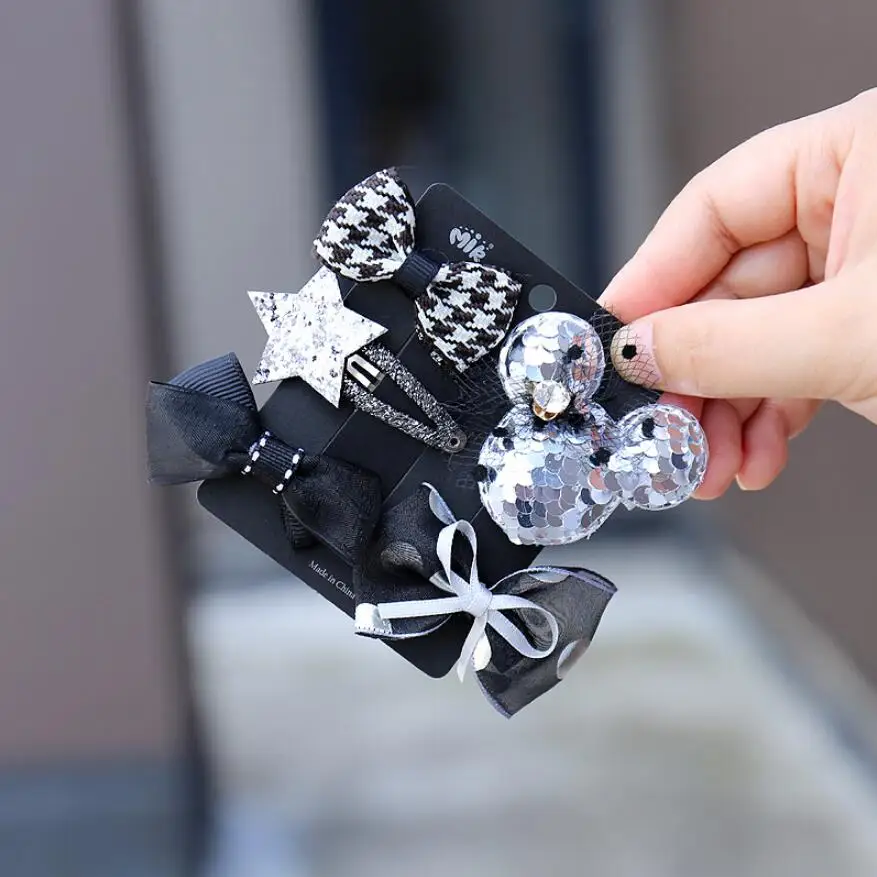 5/6pcs/set various anima flowr love Hair clips for girls hair bows Hairpin Headdress 22 colors Children hiar Accessories | Аксессуары