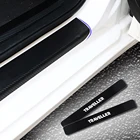 Накладка на порог двери Стикеры s для Peugeot путешественник углеродного волокна Стикеры порога защитная накладка автомобильные аксессуары