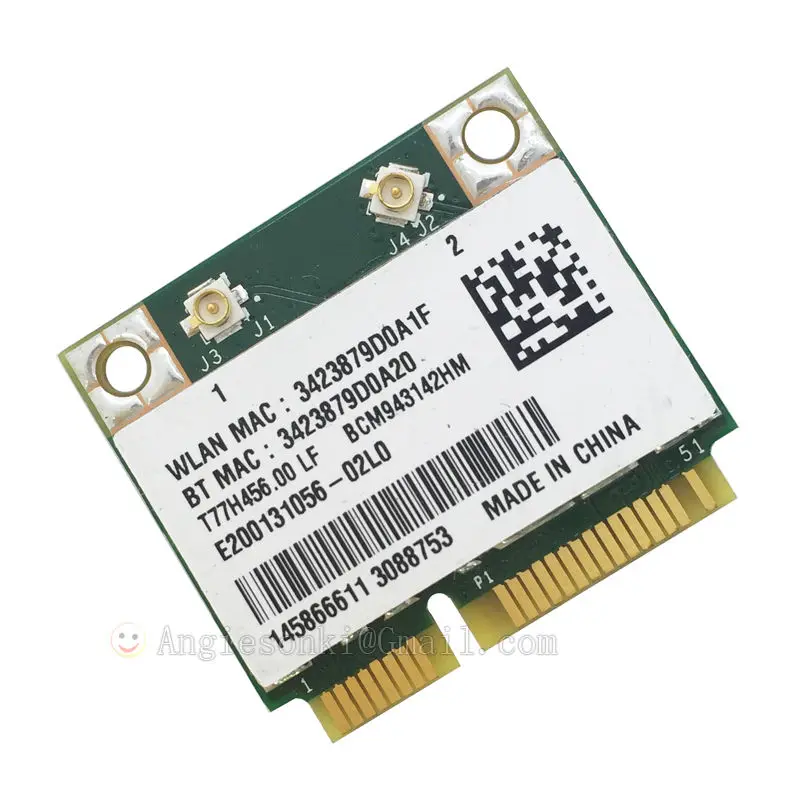 Новый адаптер Broadcom BCM943142HM 150 Мбит/с 2 4 ГГц Mini PCi E 802.11b/g/n WiFi + Bluetooth 0 для DELL Inspiron 13z 17R 3460