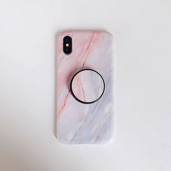d(With Kickstand) Классический Мраморный чехол-подставка для телефона для iPhone 11 Pro Max XR XS 7 8 чехол для samsung A50 A70 S8 S9 мягкая задняя крышка для телефона IMD - Цвет: d(With Kickstand)