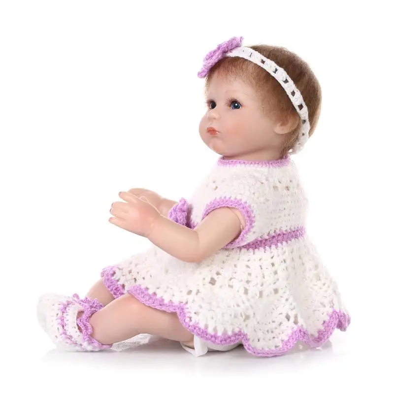 Кукла reborn для девочек bebes мягкая силиконовая кукла 3/4 с синими глазами