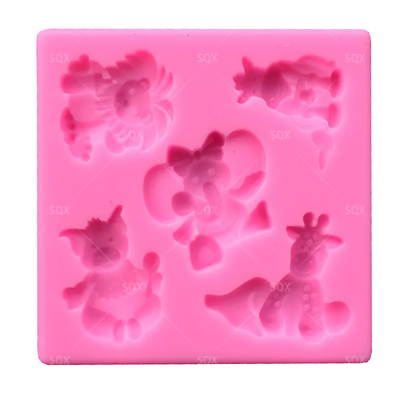 3D мультфильм Бегемот Лев лампы в форме свечи Fondant (сахарная) торта Формы для