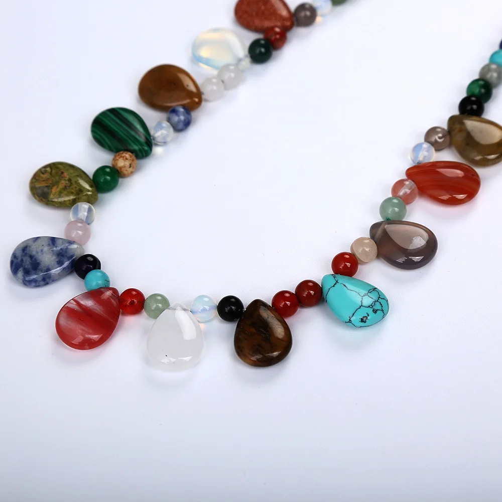 Ожерелье с подвеской в виде капли воды из натурального кристалла женское