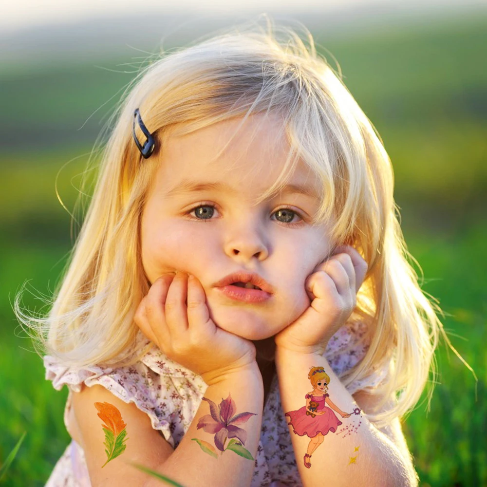 Y XLWN водостойкие блестящие тату наклейки новые экологические Мультяшные