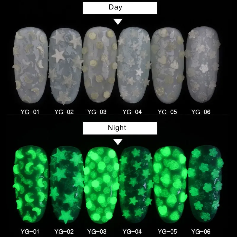 1 коробка флуоресцентные светящиеся Блестки для нейл Арта (искусство украшения