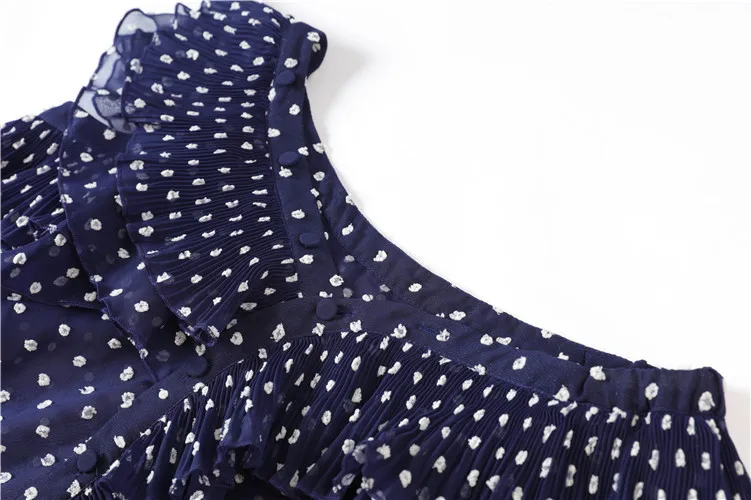 Подиумные Женские рубашки в горошек 2019 сексуальные шифоновые блузки с длинным