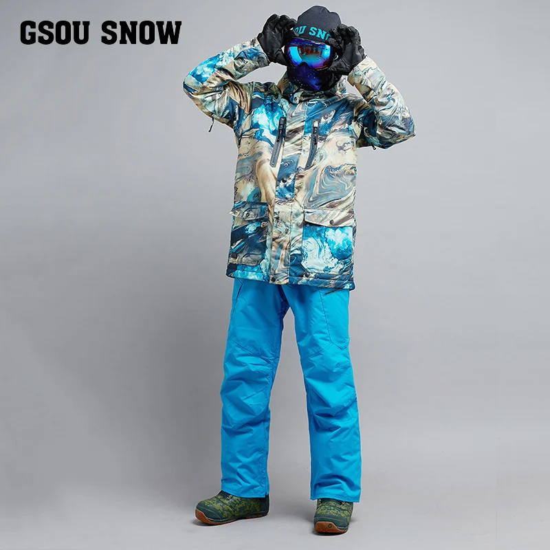 GSOU SNOW лыжный костюм мужской костюм