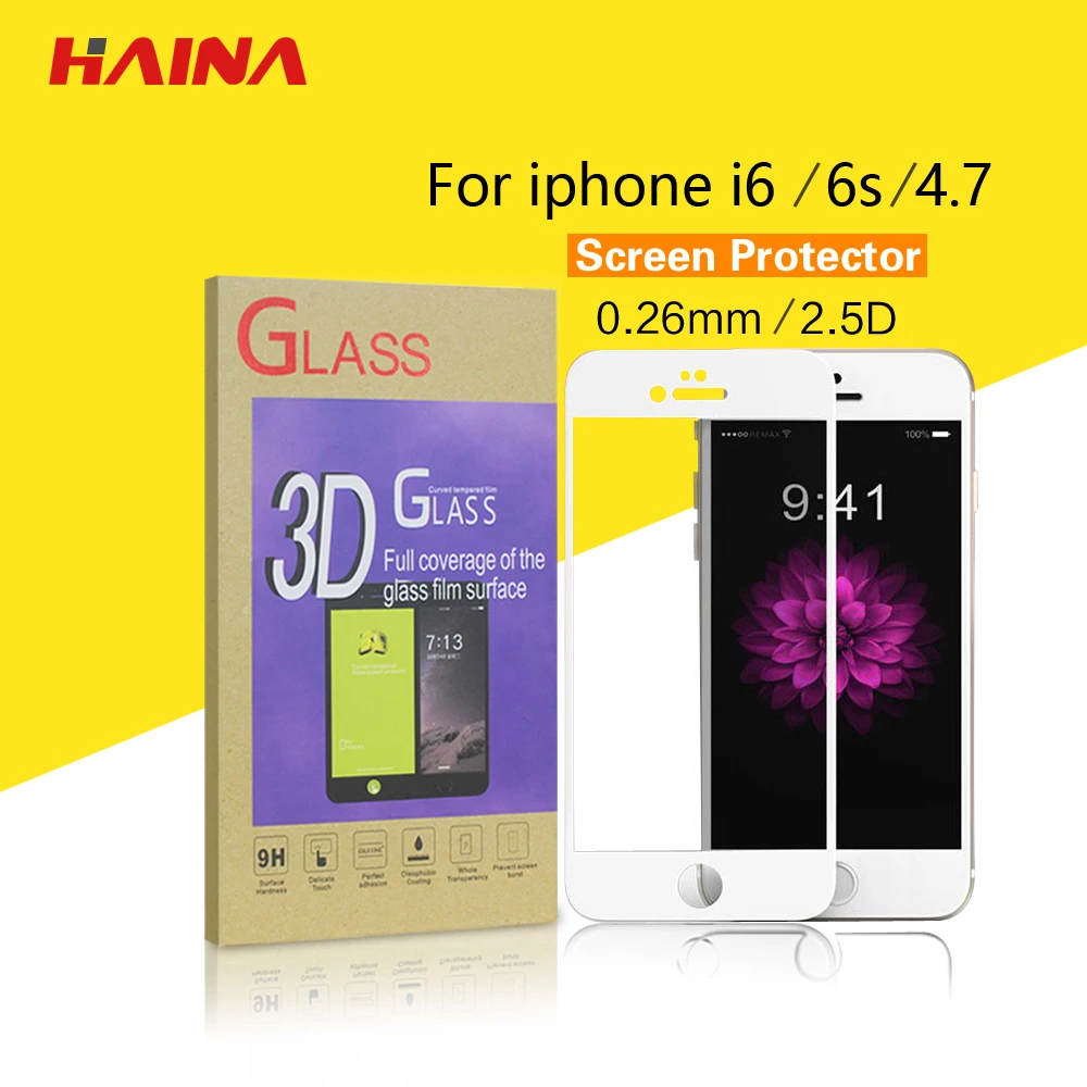 100 шт./лот 2.5D 0 3 мм Премиум Закаленное стекло протектор экрана для iPhone 6 s DHL