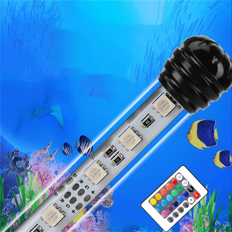 

Светодиодный подводный светильник NDTUSMZ для аквариума, 19 см/29 см/39 см/49 см, RGB, белый, теплый белый свет для рыбалки, IP68