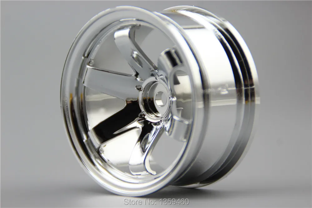 4 шт. 1/10 Touring и Drift Car обода колеса W6SC (хром) 3/6/9 мм смещение подходит для 1:10 дрейф