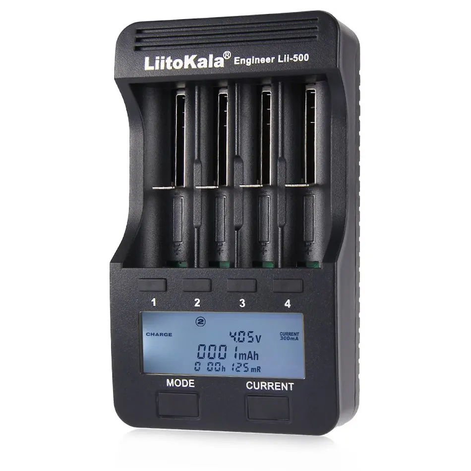 Оригинал Liitokala Lii 500 интеллектуальное 4 слота lcd литий ионное зарядное устройство +
