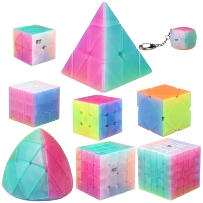 9 шт./компл. Qiyi Cube Magic Желе Stickerless головоломки игрушки для детей|Головоломки| |