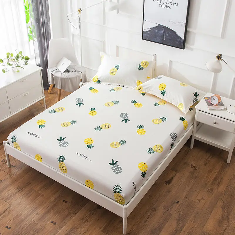 Наматрасник с рисунком ананаса фламинго простыня эластичным каучуком для