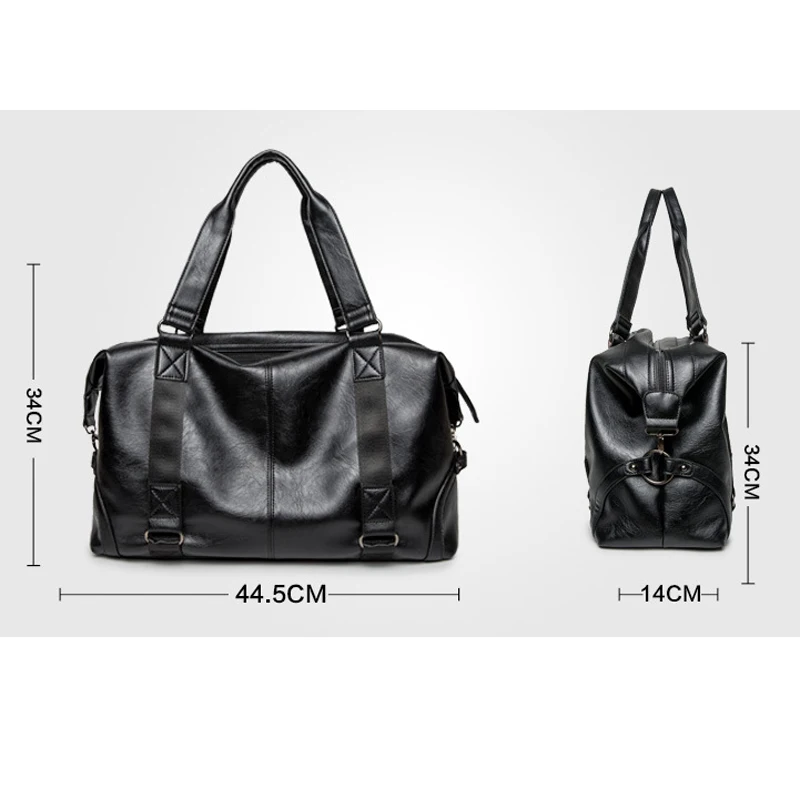 Новинка 2018 вместительная черная Дорожная сумка из искусственной кожи для мужчин
