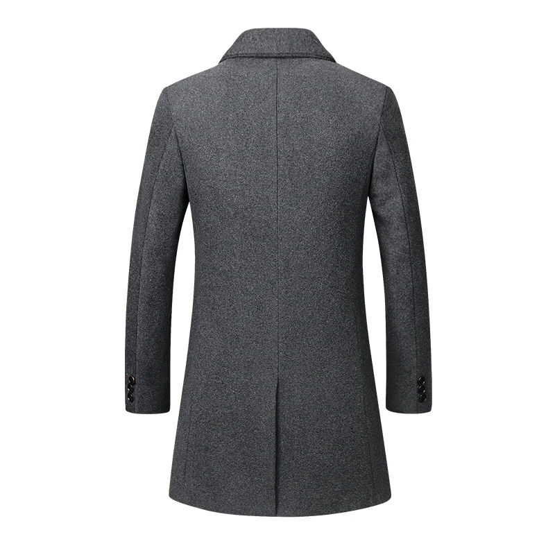 Thick Overcoat Men's Coat Warm Wool Men Fashion Woollen Male Business Casual Autumn Winter Blends Brand Clothing MOOWNUC | Мужская