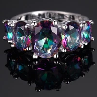 color cubic zirconia ladies ring beautiful delicate fashion misunderstanding party accessories gifts can be customized