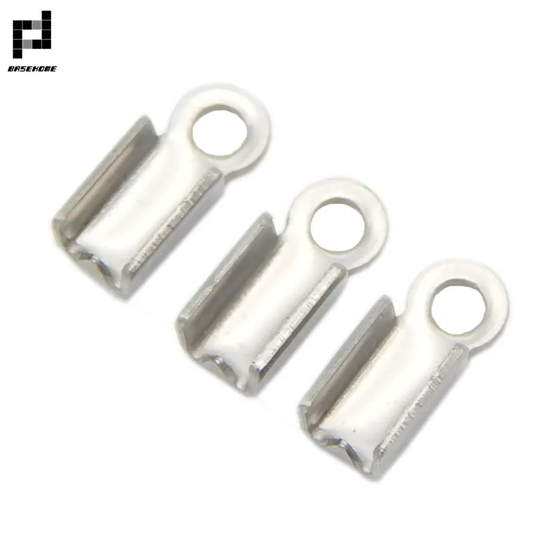 BASEHOME 100 шт./лот шнур из нержавеющей стали обжимные наконечники пряжки Ожерелье