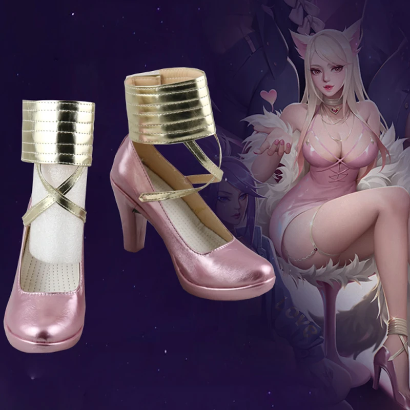 Обувь для косплея LOL KDA K/DA Ahri ботинки Хэллоуина карнавала аксессуары костюмов -