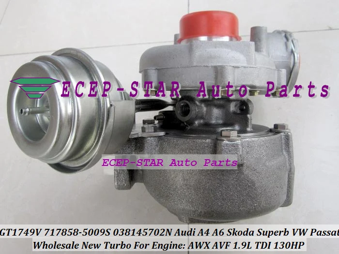Турбокомпрессор GT1749V 717858 5009S для AUDI A4 A6 SKODA Superb VW PASSAT AWX AVF 1.9L TDI|turbocharger 2|turbocharger
