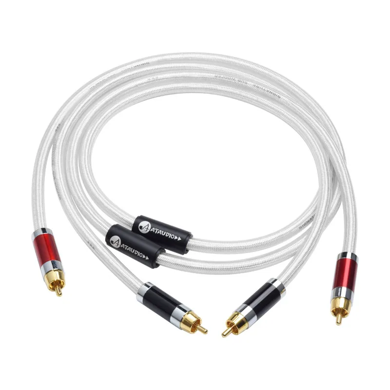 Аудиокабель ATAUDIO Hi Fi из меди и серебра RCA end 2RCA штекер штекер|Кабели VGA| |