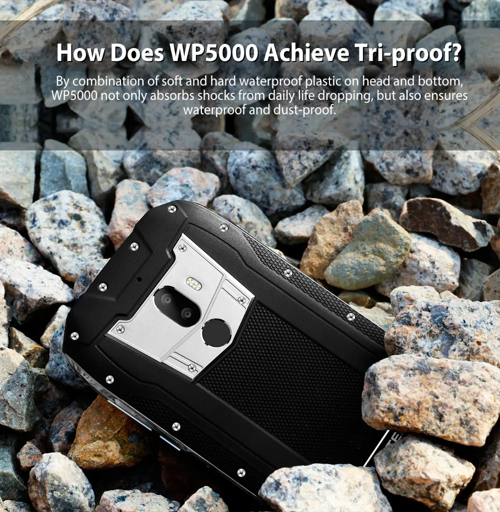 OUKITEL WP5000 5," дисплей IP68 водонепроницаемый мобильный телефон MTK6763 Восьмиядерный Android 7,1 6 Гб 64 Гб 5200 мАч отпечатков пальцев Смартфон