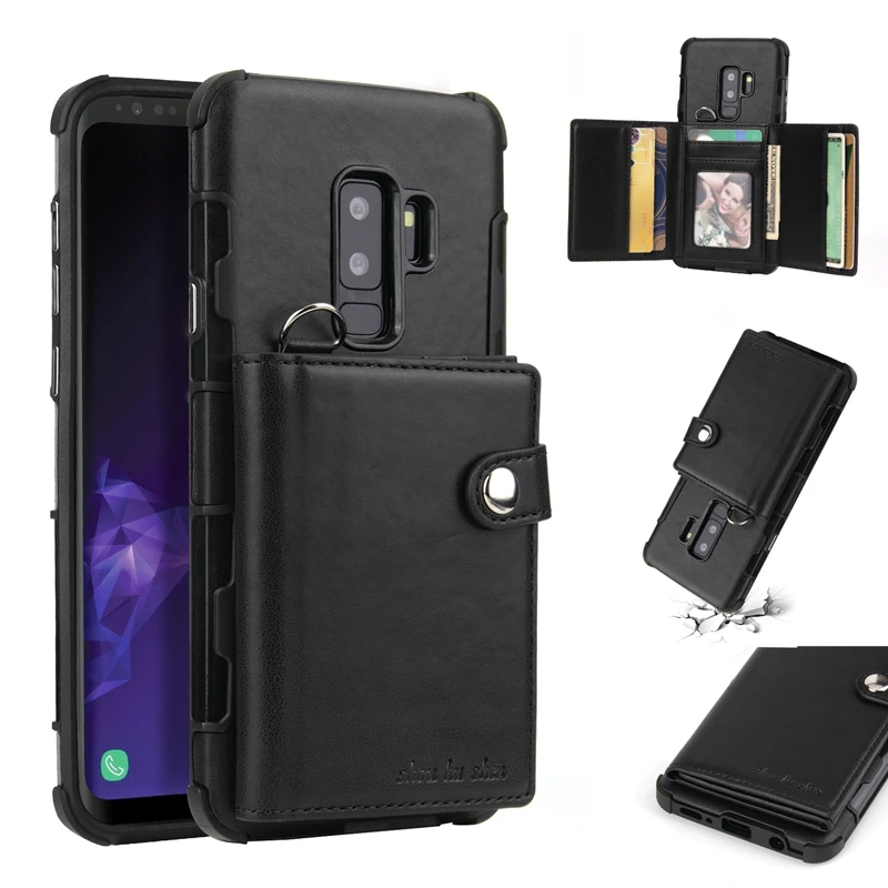 Чехол Кошелек с откидной крышкой для Samsung galaxy s8 s9 plus Note9 Ретро из искусственной