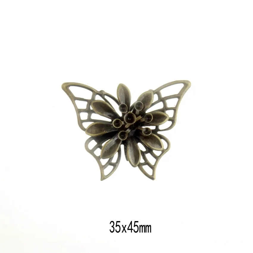 Flower-16 2 шт. античная бронза/белый K филигранные цветочные обертки разъемы украшения ремесла подарок украшения DIY - Цвет: Flower-16